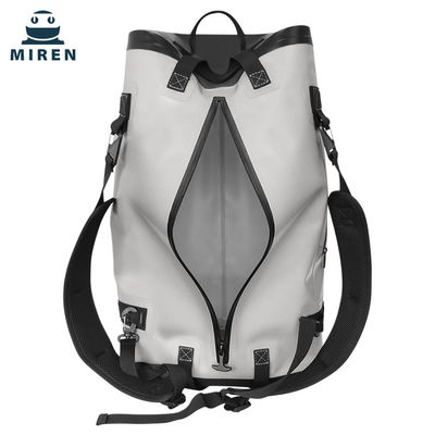 Bolsa mochila material TPU 50L à prova d'água cinza claro para viagens ao ar livre
