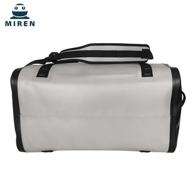 Bolsa mochila material TPU 50L à prova d'água cinza claro para viagens ao ar livre