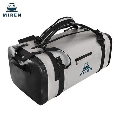 Bolsa mochila material TPU 50L à prova d'água cinza claro para viagens ao ar livre