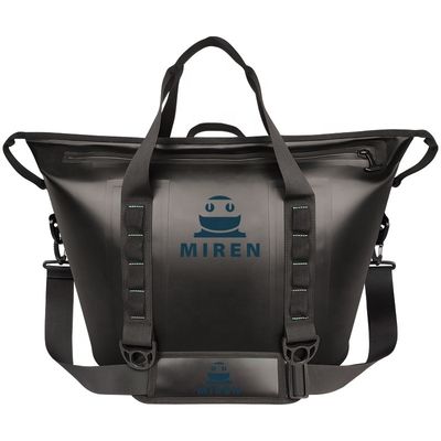 Resfriador preto reutilizável de lado macio, bolsa térmica à prova de vazamento para acampamento na praia