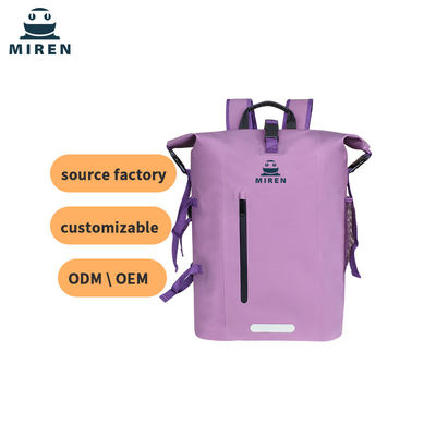 Mochila de material de PVC 500D à prova d'água seca cor roxa 30L de capacidade