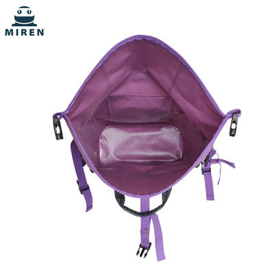Mochila de material de PVC 500D à prova d'água seca cor roxa 30L de capacidade