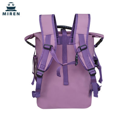 Mochila de material de PVC 500D à prova d'água seca cor roxa 30L de capacidade