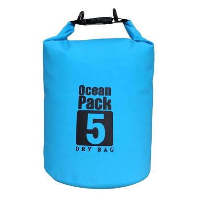 Saco seco à prova d'água de PVC 5L personalizado para natação, canoagem e surfe