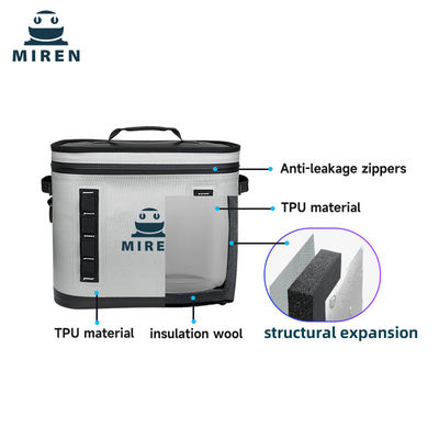 Bolsa de refrigeração suave de grande capacidade de 30 latas, personalizável, com concha e revestimento de TPU 840D à prova de vazamento